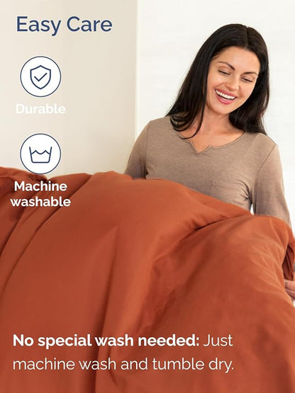 Extra Deep Pocket Cal King Sheets - 4 Piece Breathable & Cooling Bed Sheets - Hotel Luxury Sheet Set - Soft, Wrinkle Free & Comfy - Easily Fits Extra Deep Mattresses - Deep Pocket Terracotta Sheets
