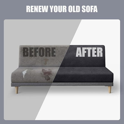 molasofa Leather Like Stretch Futon Slipcover Armless Futon Bed Sofa Cover Furniture Protector with Elastic Bottom, Soft and Washable Futon Cover for Sofa Bed Stay in Place（Medium，Dark Grey）
