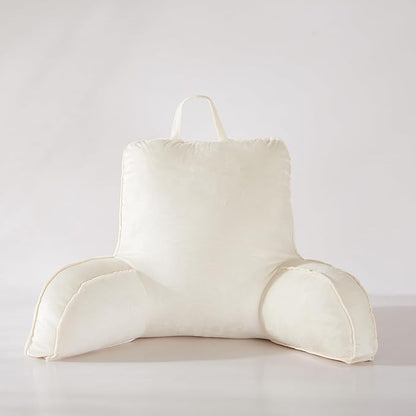 Reading Pillow for Sitting in Bed Adult,Back for Bed Sitting Up, Pillow,Backrest Back Support Chair Pillow, College Dorm Essentials for Girls and Boys, Velvet Beige L