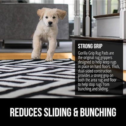 GORILLA GRIP Strong Rug Pad Gripper, 2x8 FT, US Designed, Grips Help Keep Area Rugs Safe and in Place, Slip and Skid Resistant Pads for Hard Floors, Under Carpet Mat Cushion and Hardwood Protection