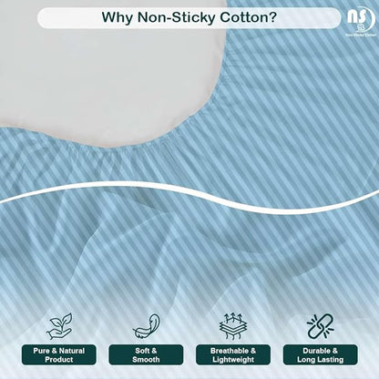 NON Sticky cotton Twin Size Sleeper Sofa Sheets, 4 Piece Egyptian Cotton Bed Sheet Set for Sofa Bed, 10" Deep Pocket for Pull Out Couch Mattress, 39" x 75", Light Blue Stripe, Soft & Breathable