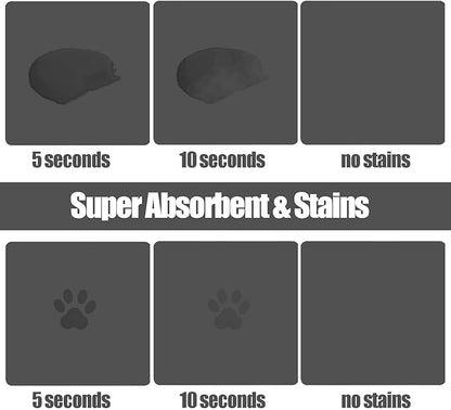 Large Pet Feeding Mat, 39.3" x 15.7" Absorbent Quick Dry Dog Mat for Food and Water Bowl, Non Skid Cat Bowl Mat, No Stains for Pet Water Dispenser Pet Supplies for Messy Drinkers