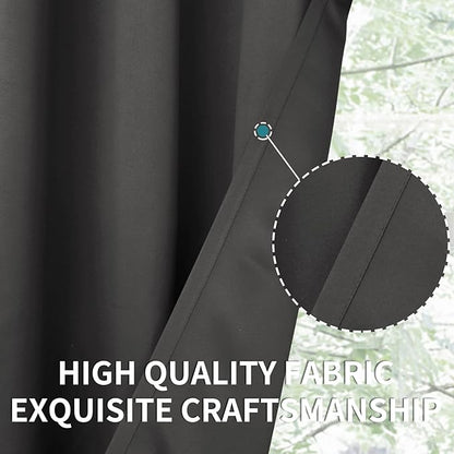 BGment Dark Grey Blackout Curtains for Bedroom 45 Inches Length - Short Thermal Insulated Drapes with Rod Pocket Privacy Room Darkening for Kitchen Bathroom Window, 42 x 45 Inch, 2 Panels