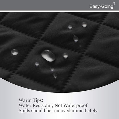 Easy-Going Recliner Sofa Slipcover Reversible Sofa Cover Water Resistant Couch Cover Furniture Protector with Elastic Straps for Pets Kids Children Dog Cat (Recliner, Black/Beige)