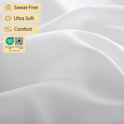 Air Mattress Sheet Set Queen Size,6 Piece Deep Pocket Bed Sheet Set for 16-24 Inch Air Bed,Easy Inflate Access,Perfect for Guest Room, RV, Camping,White