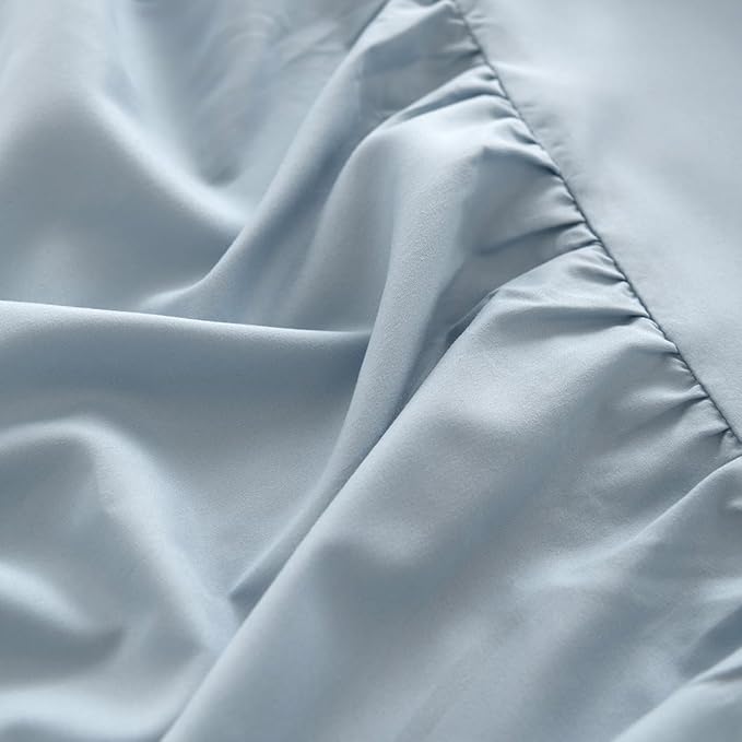 Bed Skirt Queen Size Ruffled Bed Skirt with Split Corners, 12 Inch Drop Dust Ruffle Bed Skirts with Platform, Gathered Style, 100% Microfiber, Grayish Blue