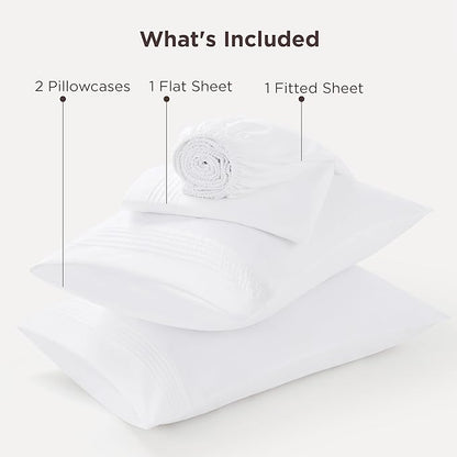 Bedsure Deep Pocket California King Sheet Sets - Fits Mattresses Up to 21 Inches Thick - 4 Piece Bed Sheets, Moisture Wicking, Soft & Cooling Bedsheet & Pillowcases, Easy & Secure Fit, White