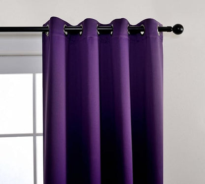 MIUCO Thermal Insulated Grommet Window Blackout Curtains Panels for Livingroom 52x84 Inch Purple 1 Pair