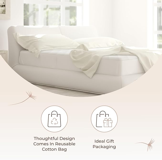 Whisper Organics Luxury Quilted Mattress Cover - Exquisite Softness, 100% Organic Cotton, 17-Inch Deep Pocket, King, Pure White