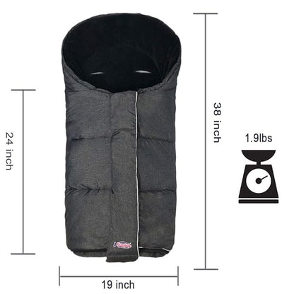 German Designed Winter Tour Waterproof Stroller Footmuff,Width Adjustable Design Fits Baby Grows Stroller Bunting Bag Toddler 6-36M,Black