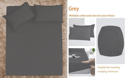 Queen Sheet Sets Air Mattress Sheets - 3 Pieces Queen Sheets Sets 16 to 24 inch - Inflate Without Disassembly Convenient & Firm Easy to use Air Mattress (Gray，Queen)