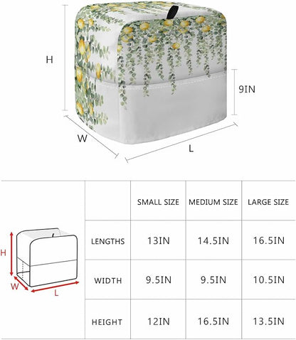 Sage Green Leaves Stand Mixer Dust Cover with Storage Pocket & Handles, Fits All Tilt Head & Bowl Lift Eucalyptus Vines Lemon Kitchen Appliance Cover Organizer Spring Bag Accessories, 6-8 Quart