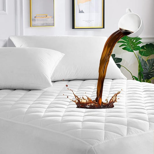 UNILIBRA Full Mattress Cover Waterproof, Deep Pocket Mattress Pad Protector Fits to 6''-19'', Breathable Hollow Cotton Filling Quilted Mattress Protector for Full Size