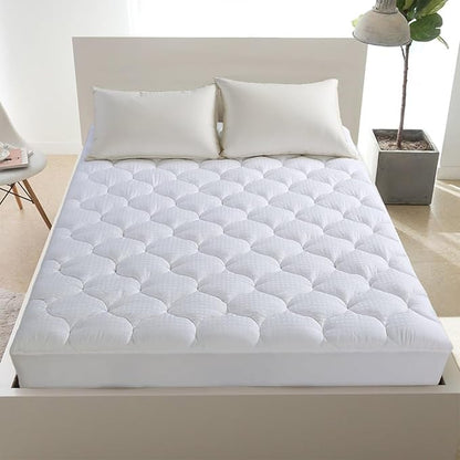 LEISURE TOWN Full XL Mattress Pad Cover Cooling Mattress Topper Cotton Top Pillow Top with Snow Down Alternative Fill (8-21 Inch Fitted Deep Pocket)(54"x80")