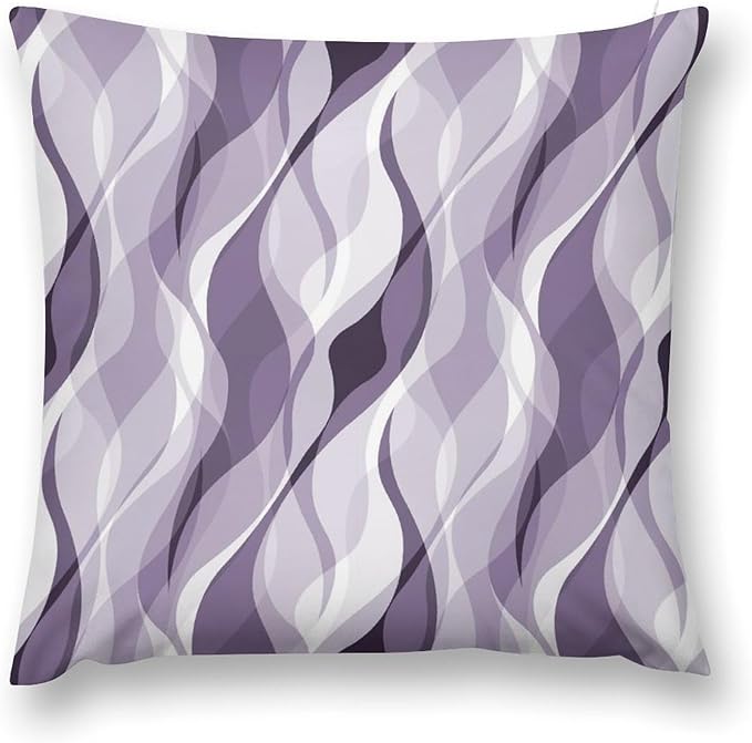 Lavender Throw Pillow Covers Modern Purple and Grey Striped Decorations for Bedroom Living Room Farmhouse Sofa Pillows Bed Couch 18x18 Inch