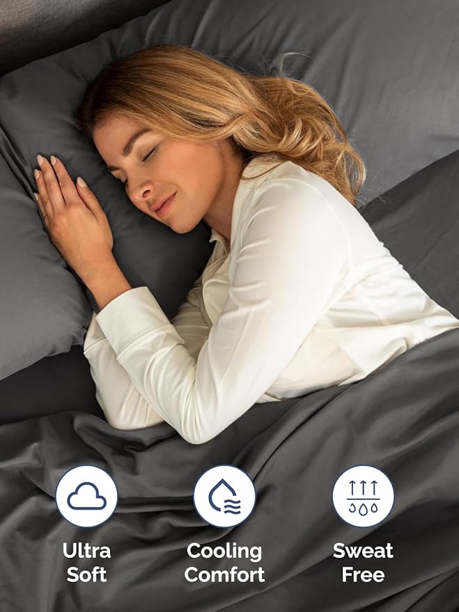 Extra Deep Pocket Full Sheets - 4 Piece Breathable & Cooling Bed Sheets - Hotel Luxury Bed Sheet Set - Soft, Wrinkle Free & Comfy - Easily Fits Extra Deep Mattresses - Deep Pocket Charcoal Sheets Set