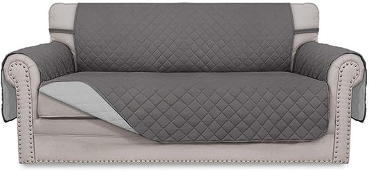 Easy-Going Sofa Slipcover Reversible Loveseat Sofa Cover Couch Cover for 2 Cushion Couch Furniture Protector with Elastic Straps for Pets Kids Dog Cat (Oversized Loveseat, Gray/Light Gray)