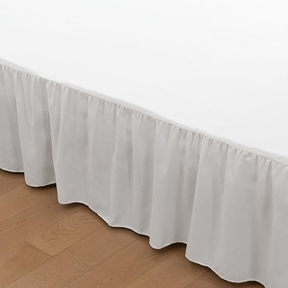 Bed Skirt Full Size Ruffled Bed Skirts with Split Corners, 22 Inch Drop Dust Ruffle Bed Skirt with Platform, Ivory, Full - 22" Drop
