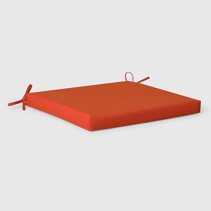 WestinTrends Solace Outdoor Patio Kitchen Dining Chair Square Seat Cushions Set of 4, 20 x 20, Orange