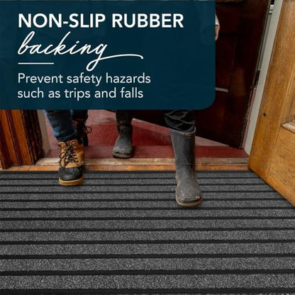 ubdyo Extra Durable Door Mat - Dirt Trapping Outdoor Welcome Mats - Non-Slip Outdoor Indoor Entrance - Low Profile Front Doormat(47" x 32", Bright Grey)