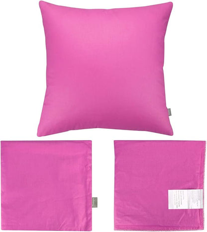 Thmyo 4-Pack 100% Cotton Comfortable Solid Decorative Throw Pillow Case, Square Cushion Cover Pillowcase Sublimation Blank Pillow Covers DIY Throw Pillowcase for Couch(18x18 inch/ 45x45cm,Rose red)