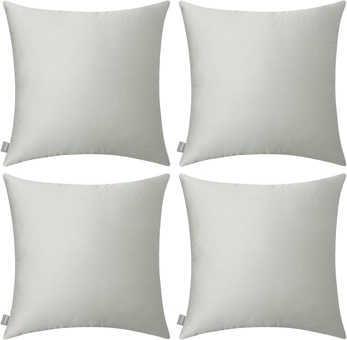 Thmyo 4-Pack 100% Cotton Comfortable Solid Decorative Throw Pillow Case Square Cushion Cover Pillowcases Sublimation Blank Pillow Covers DIY Throw Pillowcases for Sofa Bedroom(18x18inch/45x45cm,Grey)