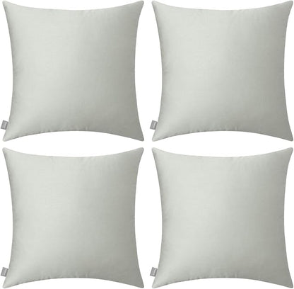 Thmyo 4-Pack 100% Cotton Comfortable Solid Decorative Throw Pillow Case Square Cushion Cover Pillowcases Sublimation Blank Pillow Covers DIY Throw Pillowcases for Sofa Bedroom(18x18inch/45x45cm,Grey)
