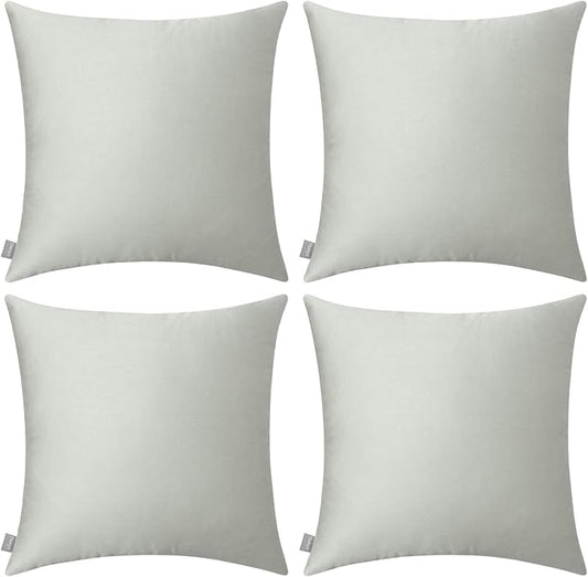 Thmyo 4-Pack 100% Cotton Comfortable Solid Decorative Throw Pillow Case Square Cushion Cover Pillowcases Sublimation Blank Pillow Covers DIY Throw Pillowcases for Sofa Bedroom(18x18inch/45x45cm,Grey)