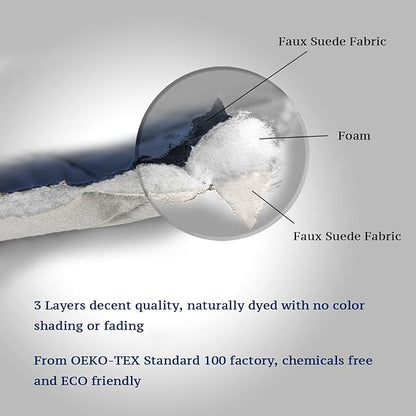 H.VERSAILTEX Reversible Futon Cover Water Repellent Armless Sofa Slipcover Washable Furniture Protector with Adjustable Elastic Strap Anti-Slip Futon Bed Cover for Dogs 70" Width Seat(Navy/Beige)