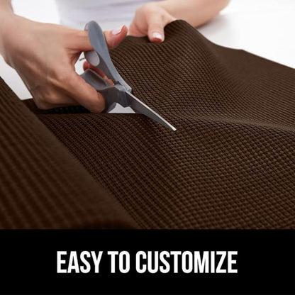 GORILLA GRIP powerGRIP Drawer Shelf and Cabinet Liner, Thick Strong Hold, Non-Adhesive Liners Protect Kitchen Cabinets and Cupboard, Bathroom Drawers, Easy Install, Breathable Mat, 20" x10', Chocolate