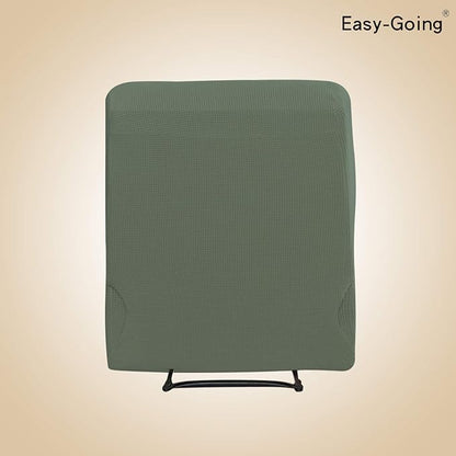 Easy-Going Recliner Stretch Sofa Slipcover 4-Piece Sofa Cover Furniture Protector Sofa Shield Couch Soft with Elastic Bottom Spandex Jacquard Fabric Small Checks(Recliner,Greyish Green,Large)