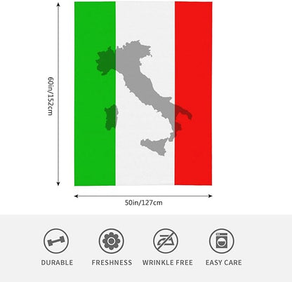 HGOD DESIGNS Italian Flag Flannel Fleece Bed Blanket Throw Blanket Lightweight Cozy Plush Blanket for Bedroom Living Rooms Sofa Couch 50"x60"