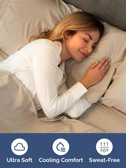 Extra Deep Twin XL Fitted Sheet - Hotel Luxury Single Fitted Sheet Only - Easily Fits 18 inch to 24 inch Mattress - Ultra Soft, Wrinkle & Fade Free w/Extra Deep Pockets - Breathable & Comfy - Cream