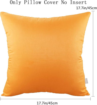 Thmyo 4-Pack 100% Cotton Comfortable Solid Decorative Throw Pillow Cases Square Cushion Cover Pillowcases Thanksgiving DIY Fall Pumpkin Orange Pillow Covers(18x18 inch/45x45cm)