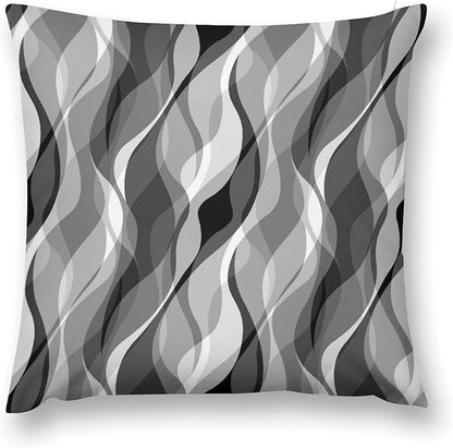 Grey Throw Pillow Covers Modern Abstract Black and Grey Striped Decorations for Bedroom Living Room Farmhouse Sofa Pillows Bed Couch 18x18 Inch