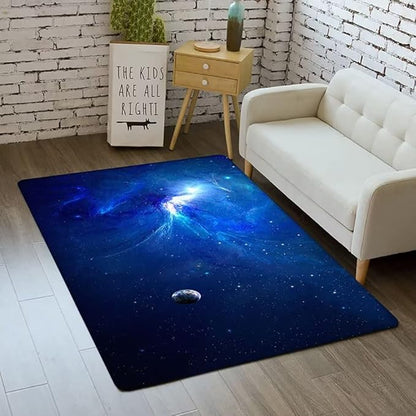 Outer Space Rug for Kids Bedroom 3x5 ft Galaxy Carpet for Boys Room Soft Non-Slip Solar System Area Rug 3D Planet Universe Rug for Living Room