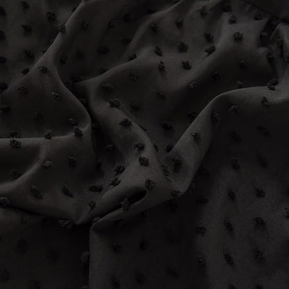 Tufted Dot Bed Skirt Full Size Ruffled Bed Skirt with Split Corners, 14 Inch Drop Dust Ruffle Bed Skirts with Platform, Black