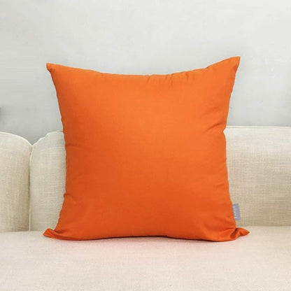 Thmyo 4-Pack 100% Cotton Comfortable Solid Decorative Throw Pillow Case Square Cushion Cover Pillowcase Sublimation Blank Pillow Covers Thanksgiving DIY Throw Pillowcase(18x18 inch/45x45cm,Orange)
