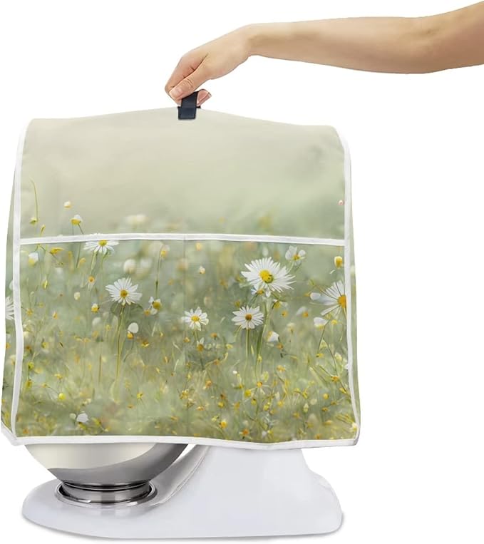 Realistic Daisy Print Stand Mixer Covers Fit Tilt Head and Bowl Lift Models Mixers, Washable Kitchen Appliance Cover Universal Fit Coffee Maker Blender Juicer, Easy to Clean