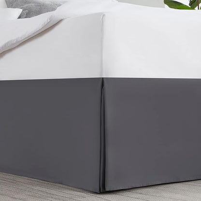 Nestl Dark Gray Full Bed Skirt - Full Size Bed Skirt 14 Inch Drop - Brushed Microfiber Bed Skirts - Hotel Quality Pleated Bed Skirt - Shrinkage & Fade Resistant
