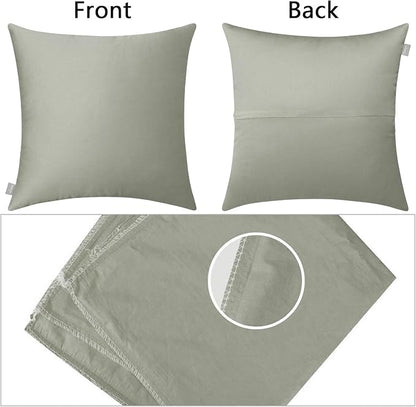 4-Pack 100% Cotton Comfortable Solid Decorative Throw Pillow Case,Thmyo Square Cushion Cover Pillowcase Sublimation Blank Pillow Covers DIY Throw Pillowcase for Sofa Bedroom(24x24 inch/ 60x60cm,Grey)