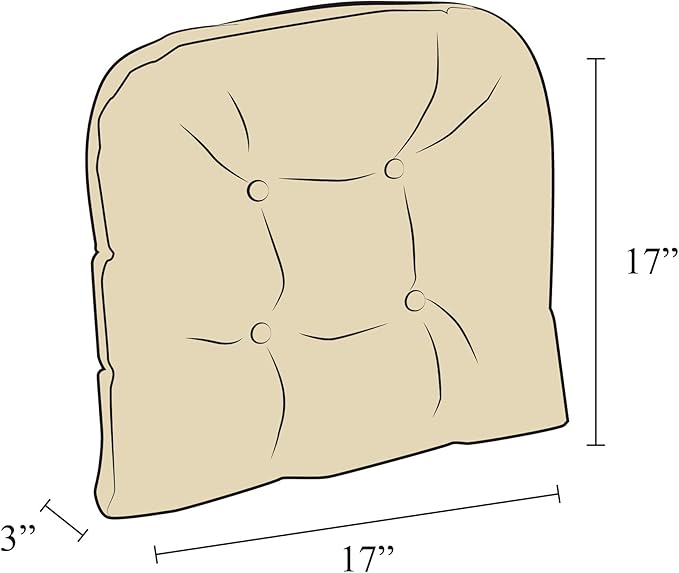 Klear Vu Gripper Overstuffed Universal Non-Slip Dining Chair Cushions for Kitchen Decor or Office Use, U-Shaped Skid-Proof Seat Pad, 17x17 Inches, 2 Count (Pack of 1), Linear Red
