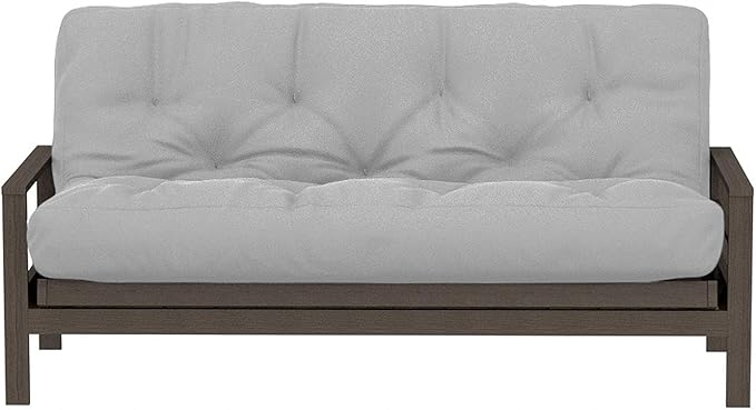 Royal Sleep Products by The Futon Factory 6 inch Foam Futon Mattress - Solid Grey Cover - Full Size - CertiPUR Certified Foams - Made in USA - Replacement Mattress - (Frame not Included)