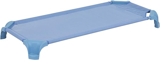 Sprogs Heavy-Duty Stackable Standard Size 52"L Daycare Cots for Kids and Toddlers, Stacking Preschool Classroom Kids Cots for Sleeping, Resting, Naptime, Pack of 4, Natural Colors