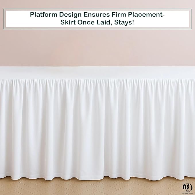 Ruffled Bed Skirt with Split Corners - White, Queen, 18 Inch Drop Bedskirt Expertise Tailored fit Wrinkle Free Dust Ruffled Bed Skirt (Available in All Bed Sizes and 10 Colors)