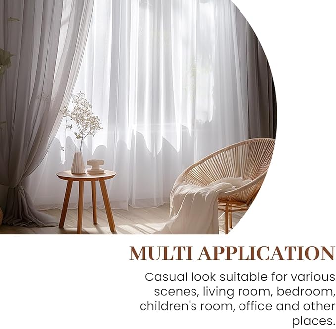 Dreaming Casa Grey Sheer Curtains 84 Inches Long, Rod Pocket & Back Tab Light Filtering Textured Sheers for Living Room Bedroom, 2 Panels, Each 52" W x 84" L