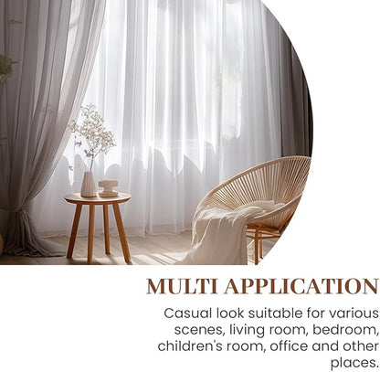 Dreaming Casa Grey Sheer Curtains 84 Inches Long, Rod Pocket & Back Tab Light Filtering Textured Sheers for Living Room Bedroom, 2 Panels, Each 52" W x 84" L