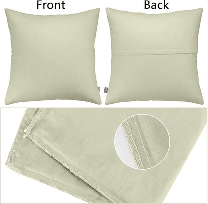 4-Pack 100% Cotton Comfortable Solid Decorative Throw Pillow Case,Thmyo Square Cushion Cover Pillowcase Sublimation Blank Pillow Covers DIY Throw Pillowcase for Sofa Bedroom(20x20 inch/ 50x50cm,Beige)