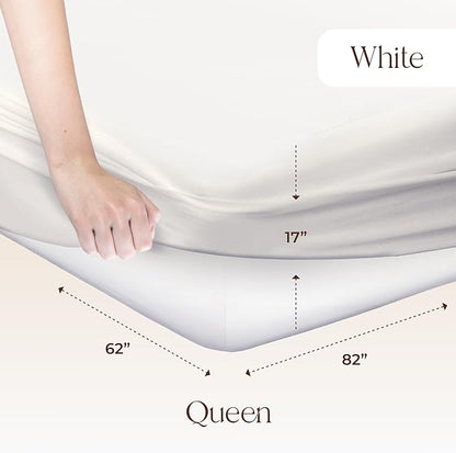 Organic Waterproof Mattress Protector Queen Size - 100% Waterproof Mattress Pad with Extra Soft Quiet & Breathable Triple Layer Protection - GOTS Certified Machine Washable Deep Pocket Design (Queen)