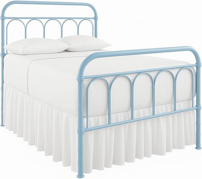 Ruffled Bed Skirt with Split Corners-Dust Ruffle - 14" Drop 100% Microfiber Soft,Sheen & Luxurious Look - Bed Skirts (White -King)